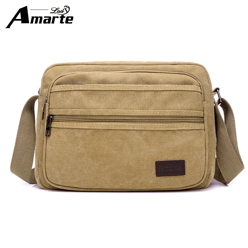 

Amarte new casual style men's canvas shoulder bags with strap office bag men with cell phone pocket men's bag