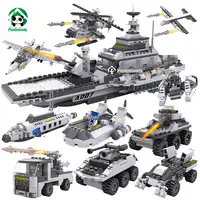 ทหารขนาดใหญ่ 8in1 อาคารอิฐชุด 747pcs 8 ตัวเลขของเล่นบล็อก Tank Army สงครามของเล่นเด็กของเล่น Constructor เด็ก