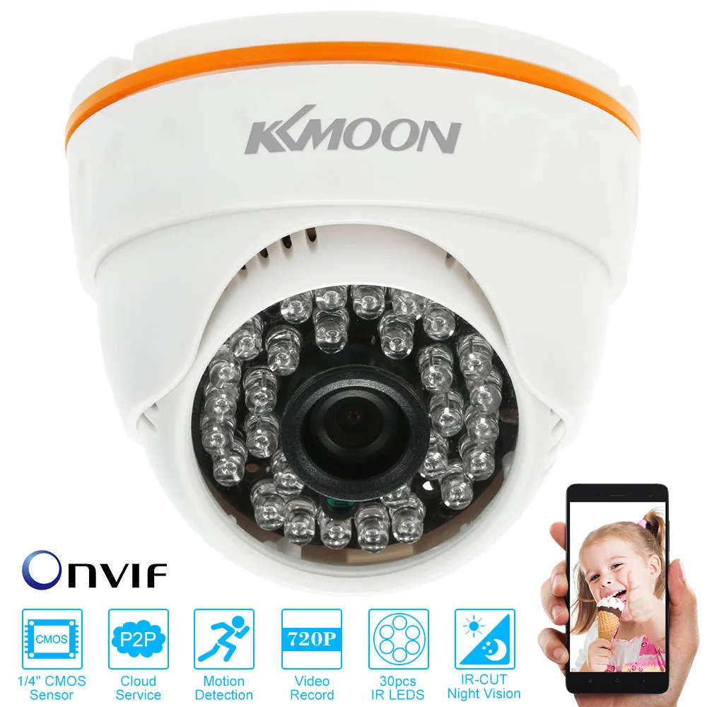 imágenes para KKmoon HD 720 P ONVIF IP Cámara de Interior de 1/4 "Sensor IR LED de Visión Nocturna de Seguridad CCTV Cámara Domo de Infrarrojos Monitor Plug and Play imágenes para KKmoon HD 720 P ONVIF IP Cámara de Interior de 1/4 "Sensor IR LED de Visión Nocturna de Seguridad CCTV Cámara Domo de Infrarrojos Monitor Plug and Play
