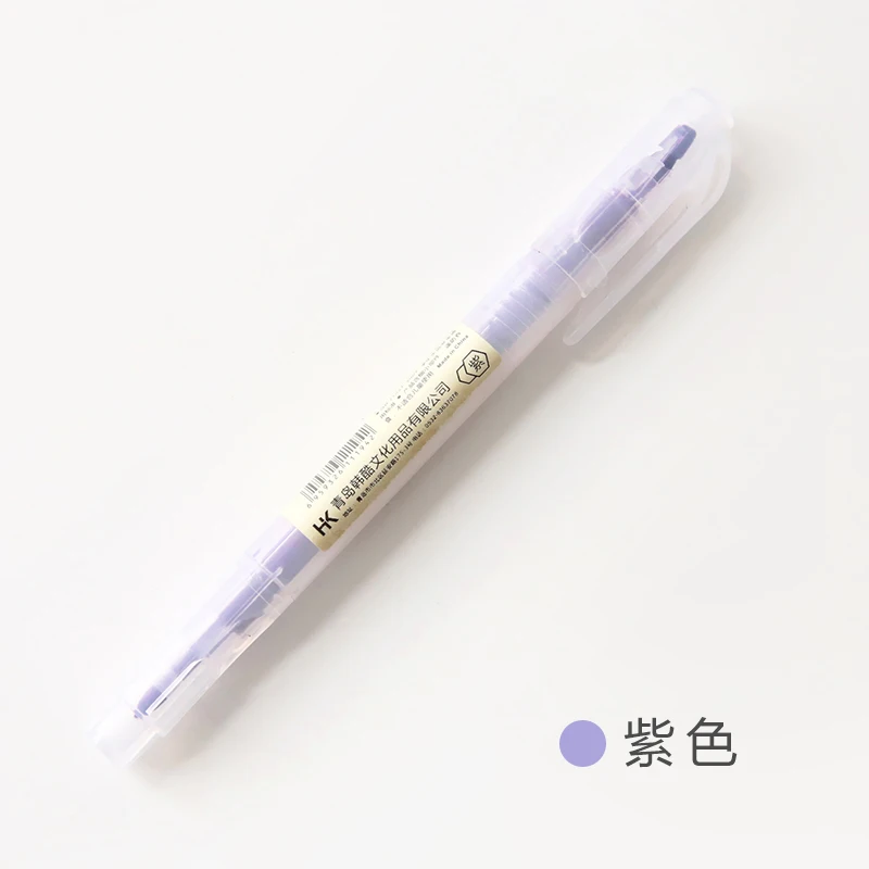 Dual Head Writing 2 in 1 Highlighter Pen Japanese Stationery Cute Office School Supplies - Цвет: B Purple