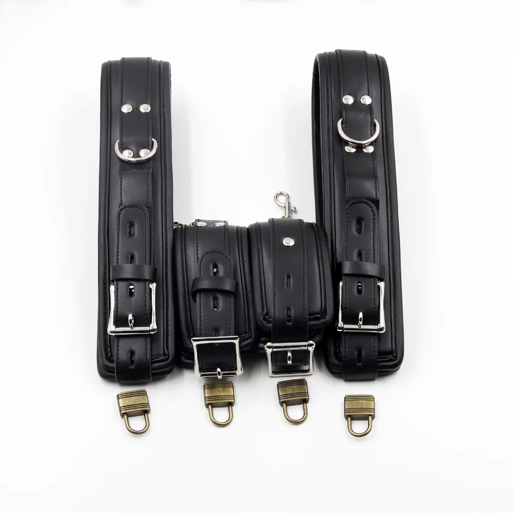 Wrist Cuffs Thigh Restraint Harness PU Leather Fetish Slave Adult font b Sex b font Styling