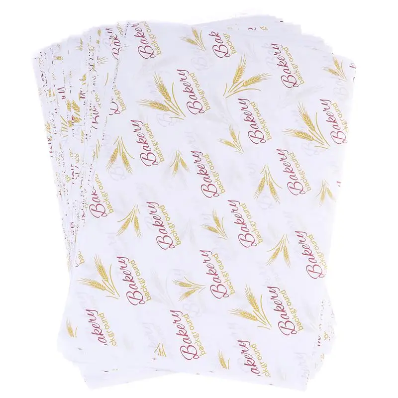 100 шт одноразовый антипригарный пергаментный бумажный пакет для печенья листы для выпечки маслонепроницаемый бумажный жиронепроницаемый - Цвет: 100PCS