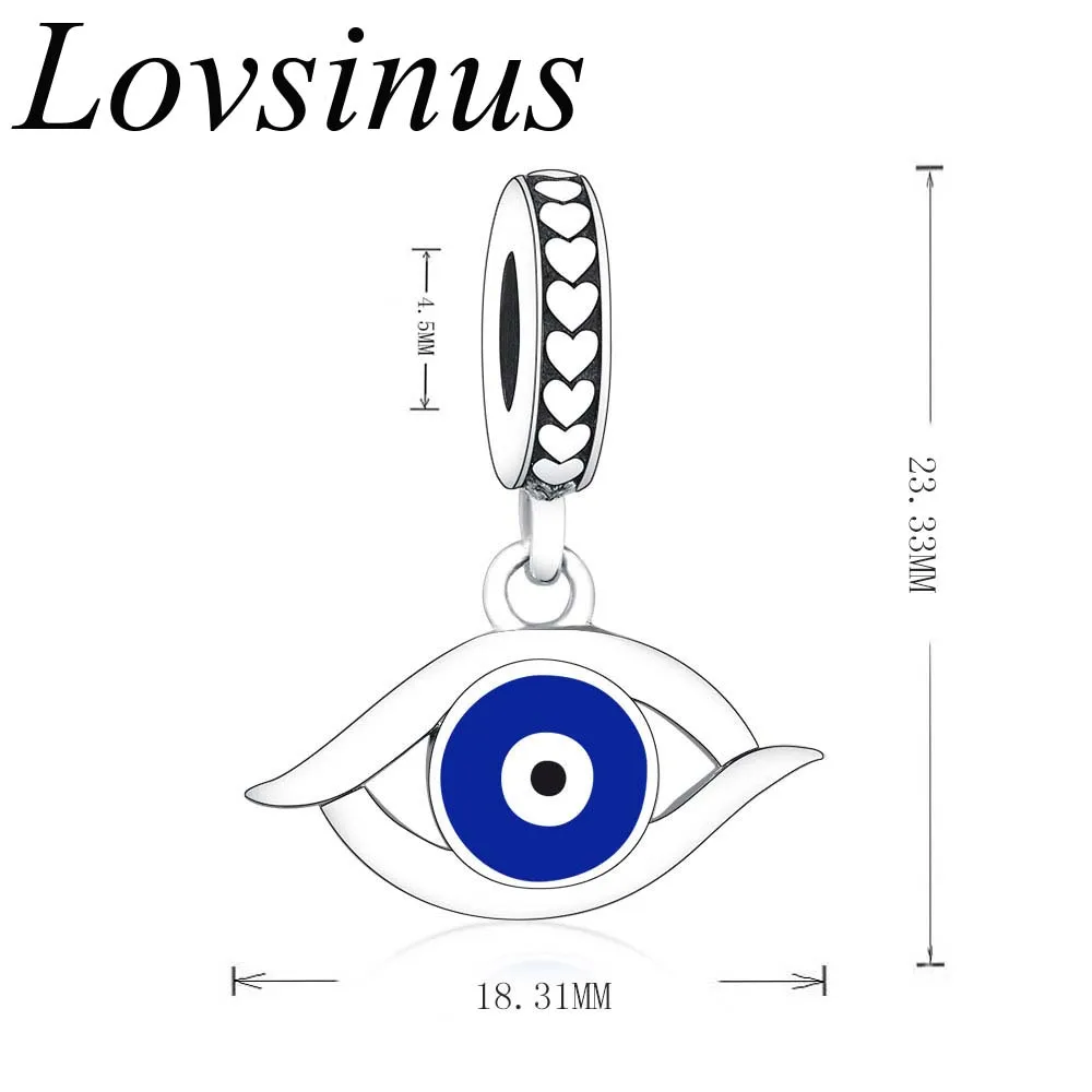 Новинка, 925 пробы, серебряный, голубой глаз, Европейский амулет, подходит для оригинальной Пандоры, амулет, злые браслеты «глаз», ожерелье, аксессуар «сделай сам» - Цвет: LOV01116