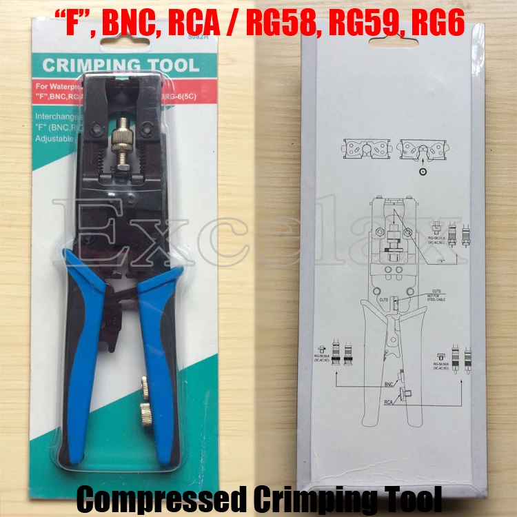 3-в-1 F BNC разъем RCA Squeeze обжимной инструмент RG58 RG59 RG6 75-3 75-4 75-5 коаксиальный Обрезка кабеля сжатого плоскогубцы 5082R