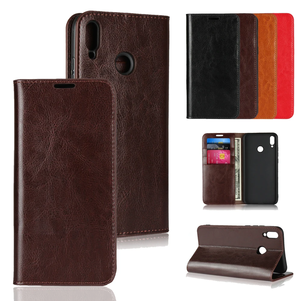 

LUCKBUY Luxury Genuine Leather Wallet Phone Cases for Huawei Honor 8X 8C funda Honor 8X Max Slim Business Style Book Cases