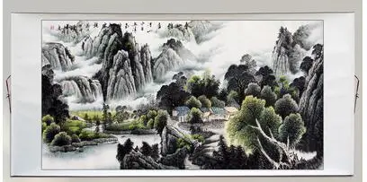 Китайская живопись каллиграфия и живопись/Пейзаж/гостиная живопись/удача фэн шуй видео-huixiange - Цвет: 4