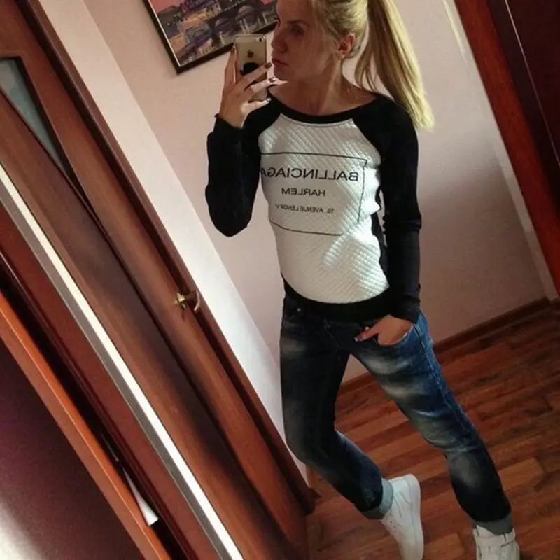 النساء هودي الربيع الخريف كم طويل بلوزات النساء سيدة عارضة إلكتروني طباعة جولة الرقبة هوديس السيدات truien sudadera موهير