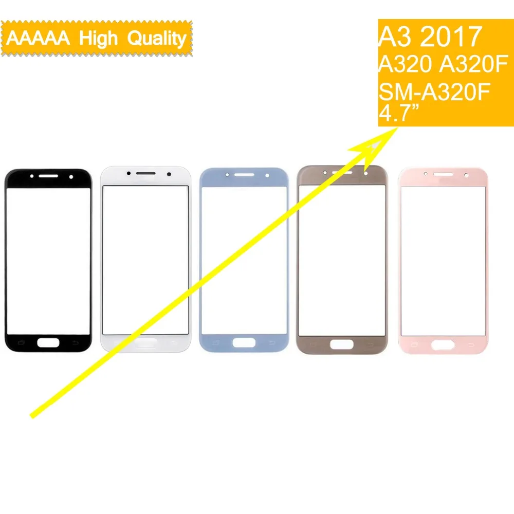 

10pcs TouchScreen For Samsung Galaxy A3 2017 A320 A320F SM-A320F A320Y Touch Screen Front Panel Glass Lens Front Outer Glass