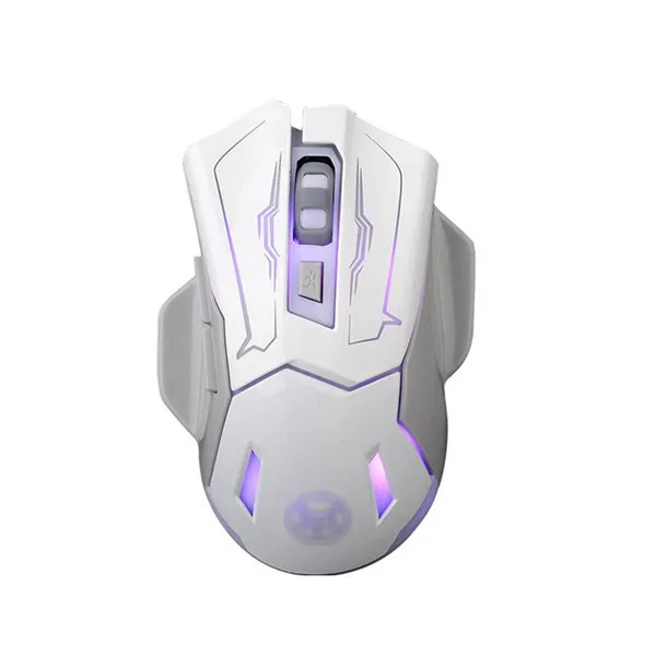 2,4 ГГц Беспроводная мышь 1600 dpi перезаряжаемая Бесшумная мышь 6 кнопок цветная подсветка оптическая мышь для lenovo DELL Macbook hp - Цвет: White