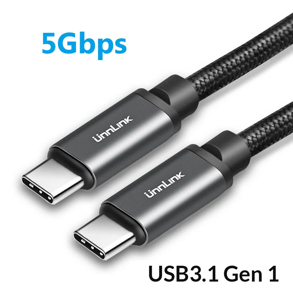 Unnlink type C-USB C USB-C Кабель USB 3,1 Gen2 3A 60 Вт QC3.0 Быстрая зарядка шнур 5 г/10 Гбит/с PD Thunderbolt 3 для Macbook S9 P20 - Цвет: 3A 5Gbps