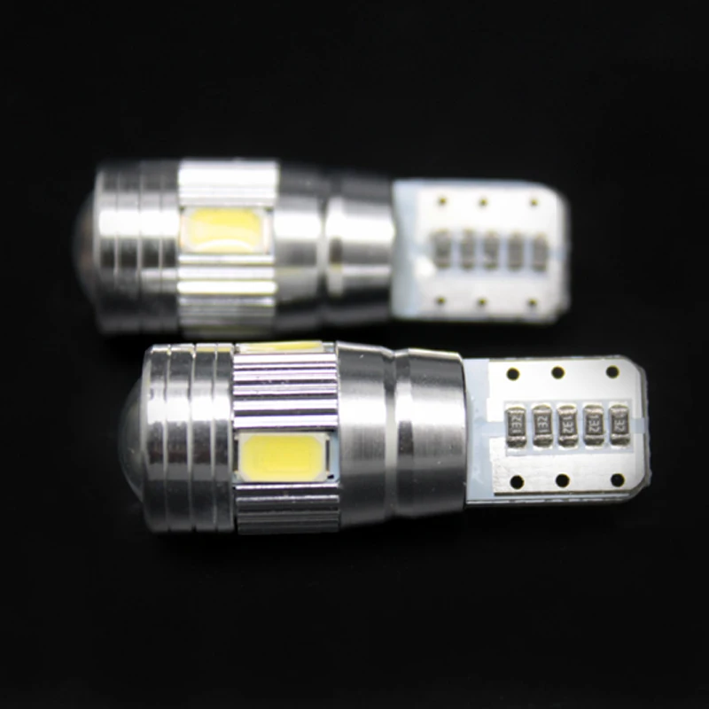 SUNKIA 2 шт./лот качество T10 Canbus белая лампа без ошибок W5W LED 6 SMD 5630 объектив проектор