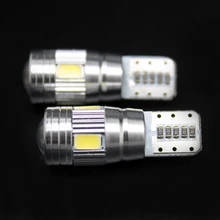 SUNKIA 2Pcs/Lot Quality T10 Canbus White Error Free Bulb W5W LED 6-SMD 5630 Lens Projector Aluminum for VW BMW Benz