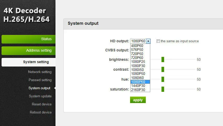 H.265/H.264 4K HTTP HLS RTSP RTMP UDP потоковый декодер, HDMI VGA CVBS Аудио выход