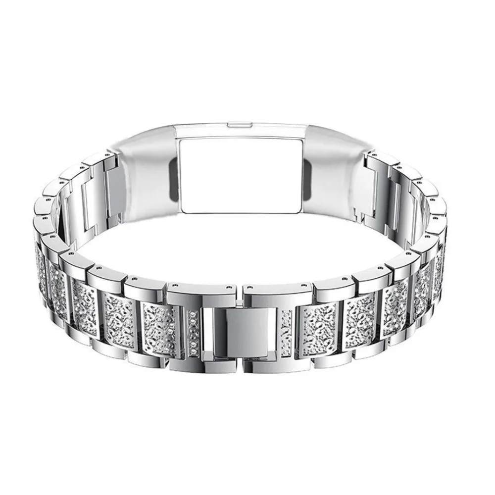 KINGBEIKE 3 Colors Fashion Stainless Steel Watchband For Fitbit Charge 3 Watch Band Replacement Bling Wristband Bracelet Strap KINGBEIKE 3 Colors Fashion Stainless Steel Watchband For Fitbit Charge 3 Watch Band Replacement Bling Wristband Bracelet Strap
