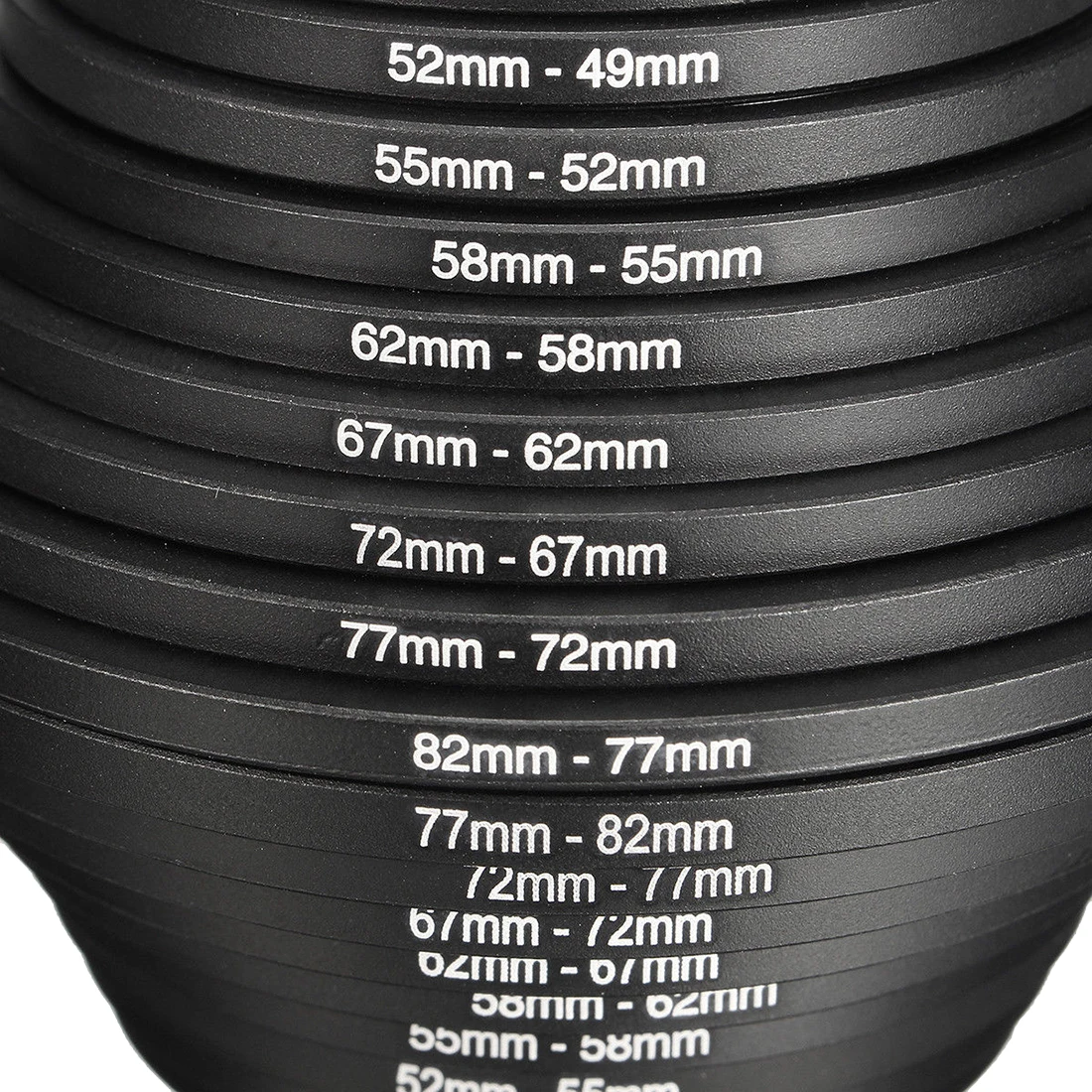 18Pcs Camera Lens Filter Ring Adapter Step Up Down Ring Adapter 37-82mm Set For Canon Nikon All Camera DSLR