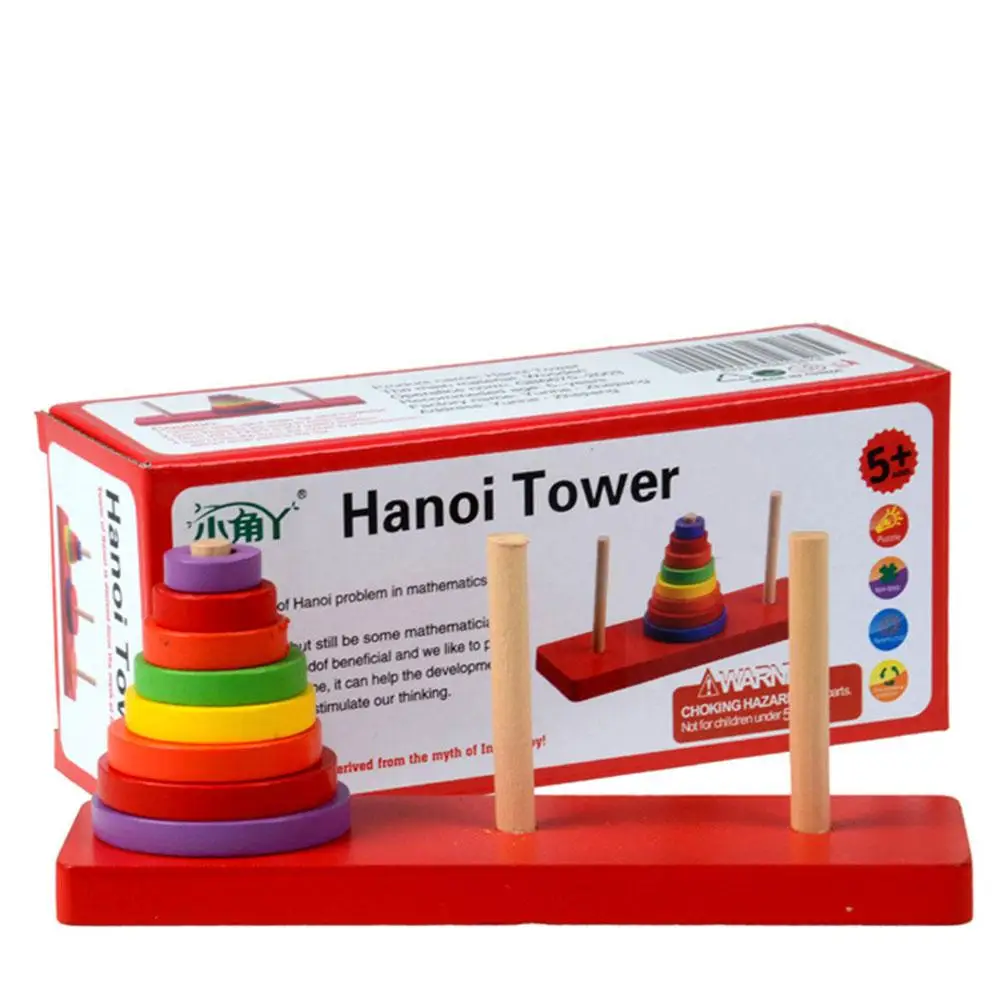 

LeadingStar 8 Disks Colorful Hanoi Tower Children Educational Wooden Toys Develop Intelligence