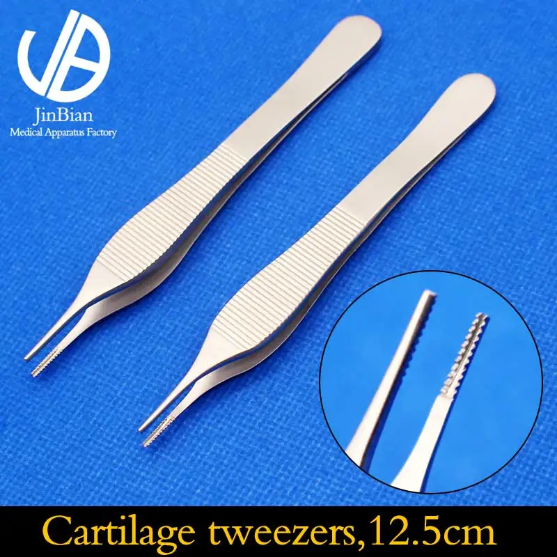 

Cartilage tweezers stainless steel 12.5cm Surgical instruments and tools Nose plastic Medical tissue forceps