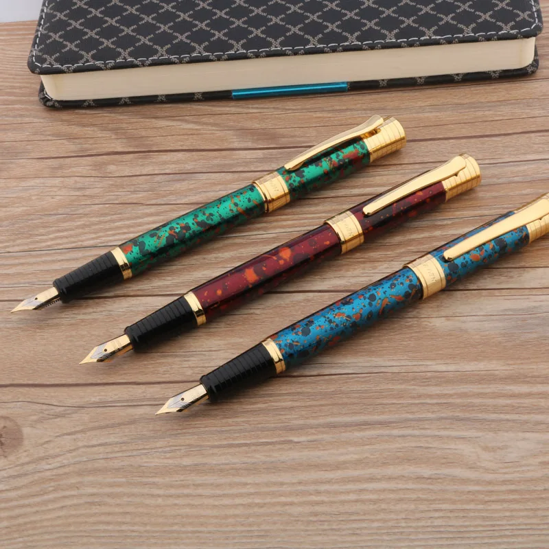 

office student Ice flower blue green red golden Medium Nib Fountain Pen