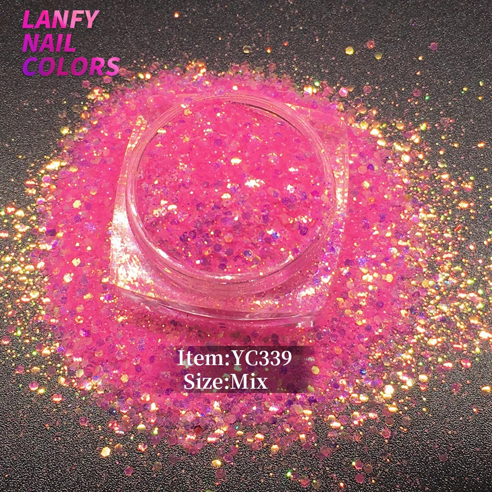 Rosa com Roxo-luz Cor das Unhas Americano Fantasia Iridescentes Glitter Faça Você Mesmo Casa Decoração Artesanato Yc337a Mix 11 Roxo-Luz Cor Das Unhas Glitter DIY Casa