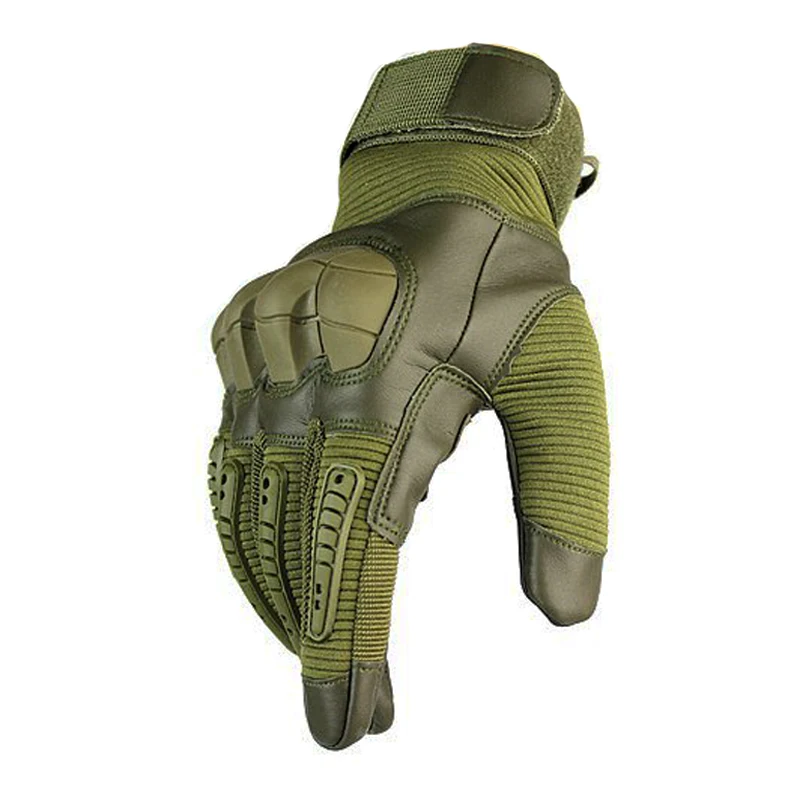 Военные тактические перчатки для мужчин сенсорный экран полный палец перчатки резиновые костяшки Охота страйкбол противоскользящие Пейнтбольные кожаные перчатки