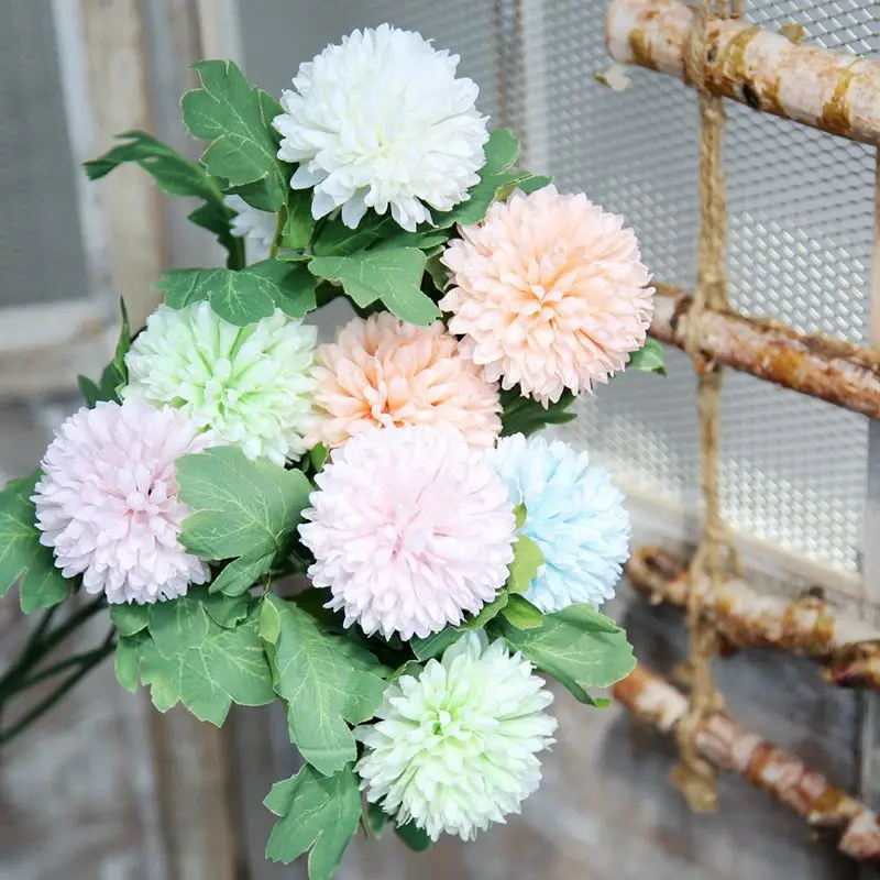 

2 Heads Silk Hyacinth Dandelion Artificial Flower Branch Autumn Home Garden Office Bedroom fake flowers decoration maison flores