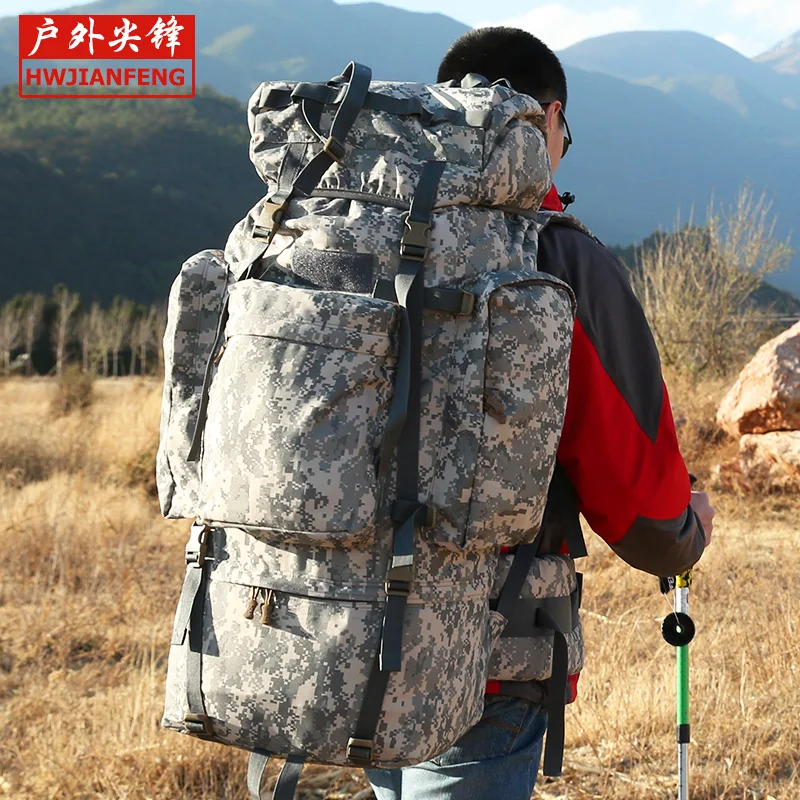 2016 Hot selling large capacity professional travel backpack multifunctional camouflage backpack advanced luggage bag 100L