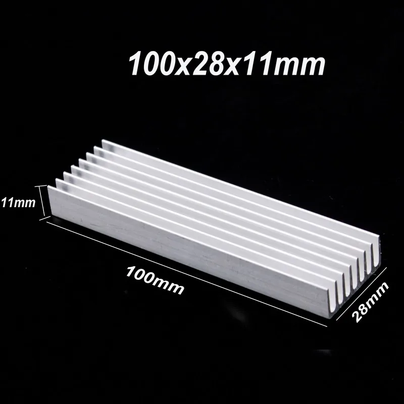 Gdstime 3 шт. 100x28x11мм алюминиевый радиатор со светодиодом DIY охлаждения процессора 100