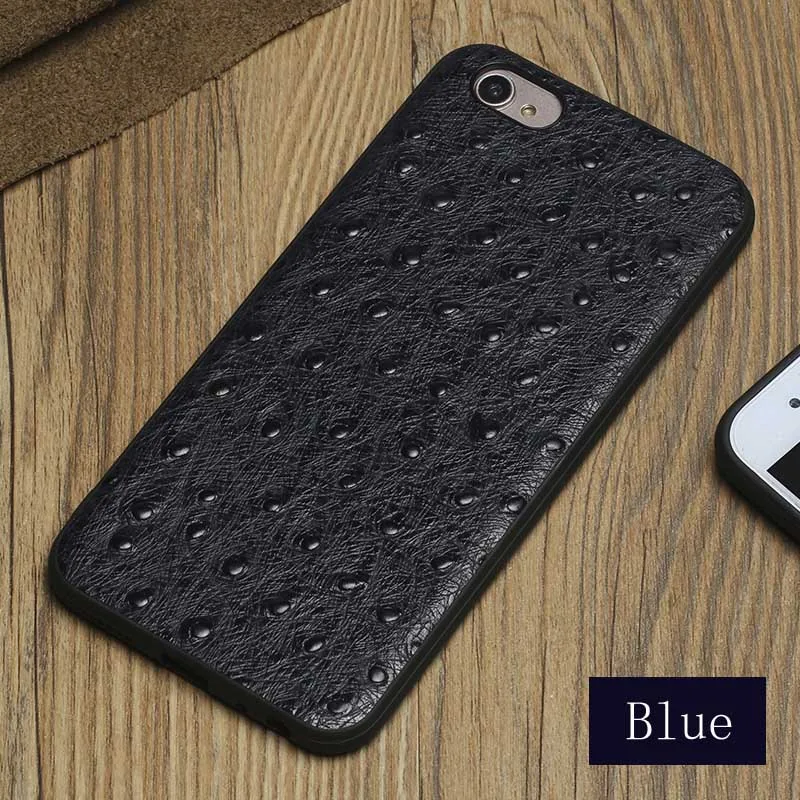 05-Blue Wangcangli бренд чехол для телефона страуса зерна полный обернутый чехол для телефона для естественных X9 чехол для телефона все ручной работы на заказ обработки - Цвет: 05-Blue