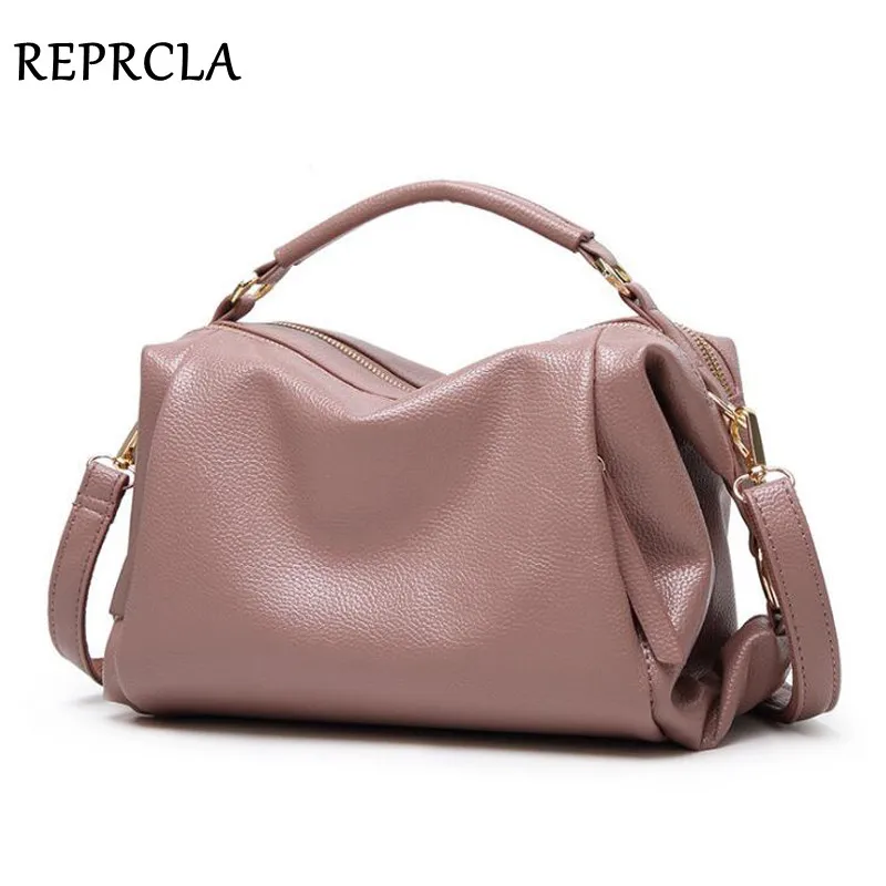 

REPRCLA High Capacity Handbags Top-handle Bags PU Leather Boston Women Shoulder Bag Fashion Brand Crossbody Women Bags