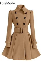 ForeMode 2016 Fashion high quality Europe font b Winter b font Coat Belt Buckle font b