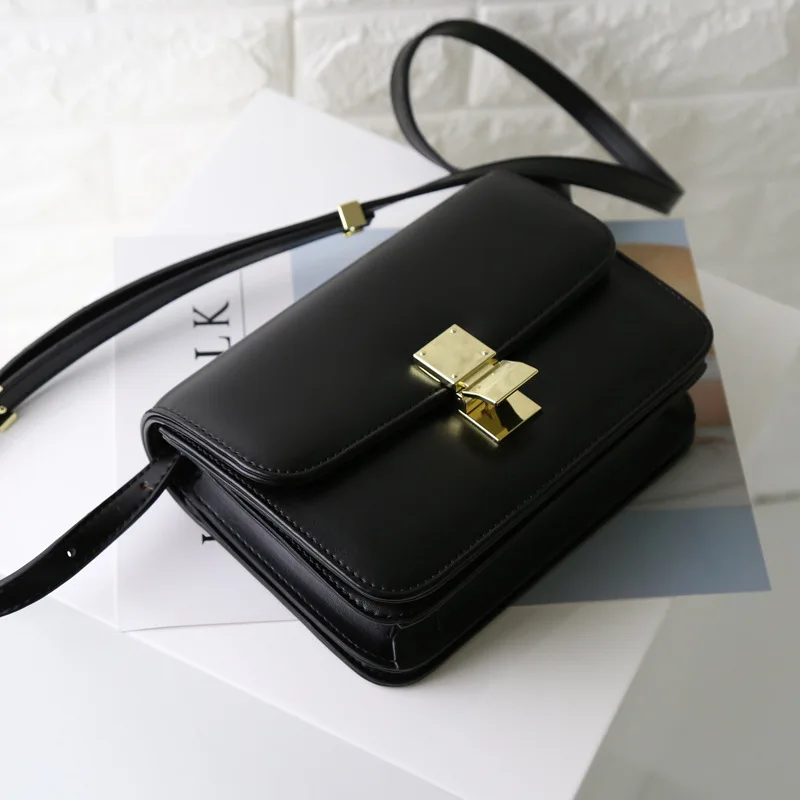 

Classics Women Handbags High Quality Flap Shoulder Bags Cow Leather Brand Square Simple Cowhide Crossbody bolsa feminina B016