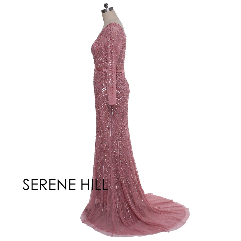 Вечернее платье с длинными рукавами, расшитое блестками и бисером, модное роскошное вечернее платье в стиле русалки, вечернее платье Serene hilm LA6030