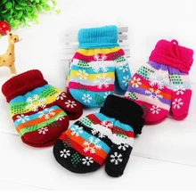 Милые детские вязаные перчатки на осень и зиму, 1 пара, теплые перчатки на палец, подарок