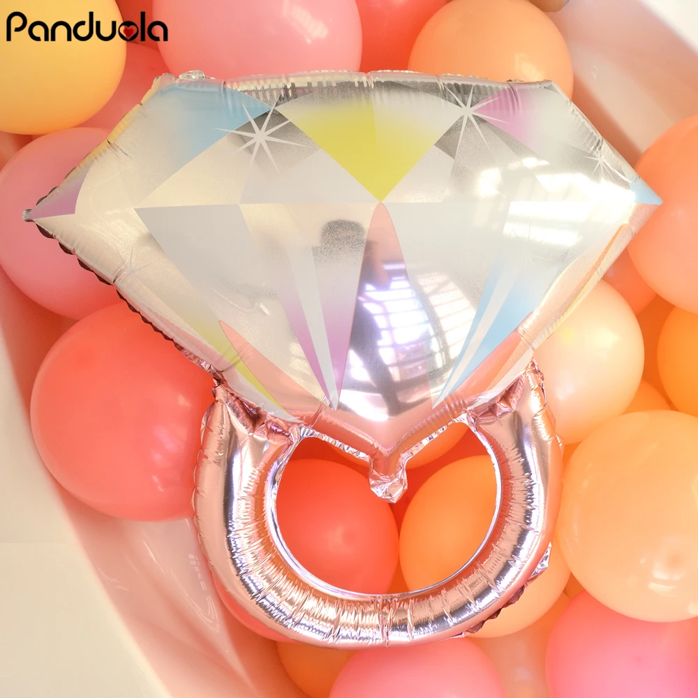 

68*61cm Diamond Ring Wedding Balloons Valentine'S Day Decoration Rose Gold Foil Balloon Party Room Valentines Day Gift Ballons
