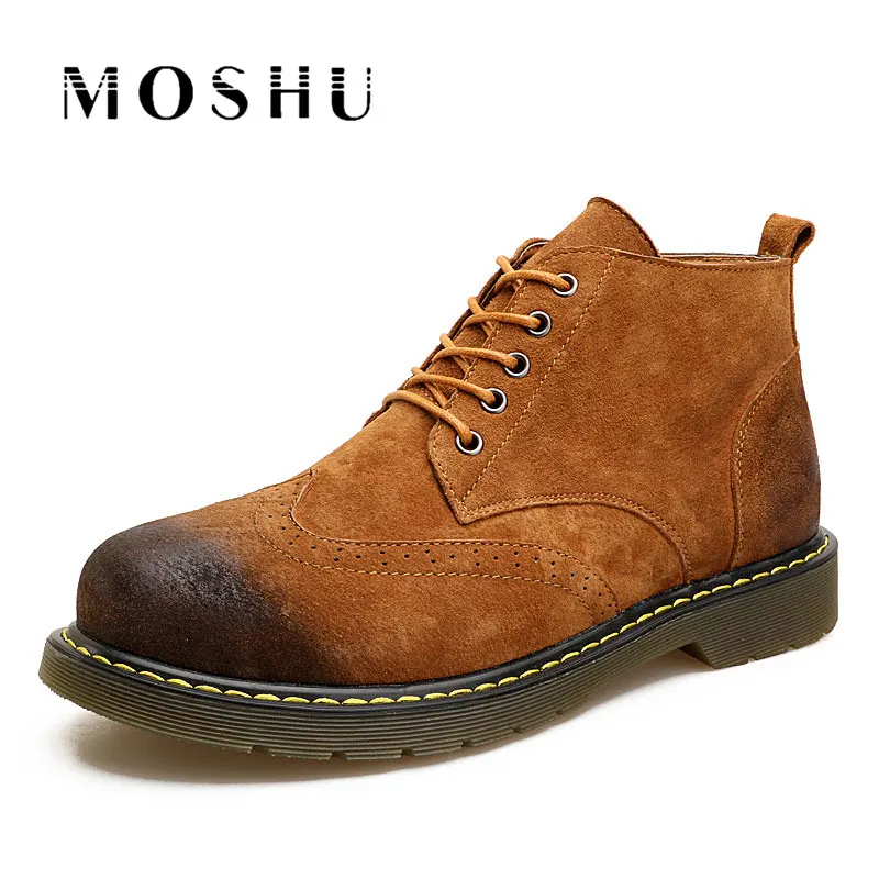 Autumn Winter Men Genuine Leather Boots Lace Up Outdoor Anti-slip High-top Vintage Shoes High Quality Martin Boots Plus Size 47 Autumn Winter Men Genuine Leather Boots Lace Up Outdoor Anti-slip High-top Vintage Shoes High Quality Martin Boots Plus Size 47