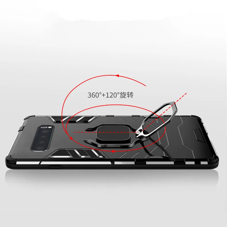 KEYSION للصدمات درع الحال بالنسبة لسامسونج غالاكسي نوت 10 S10 S9 S8 M30 M40 حامل حامل سيارة حلقة غطاء الهاتف لسامسونج A80 A90