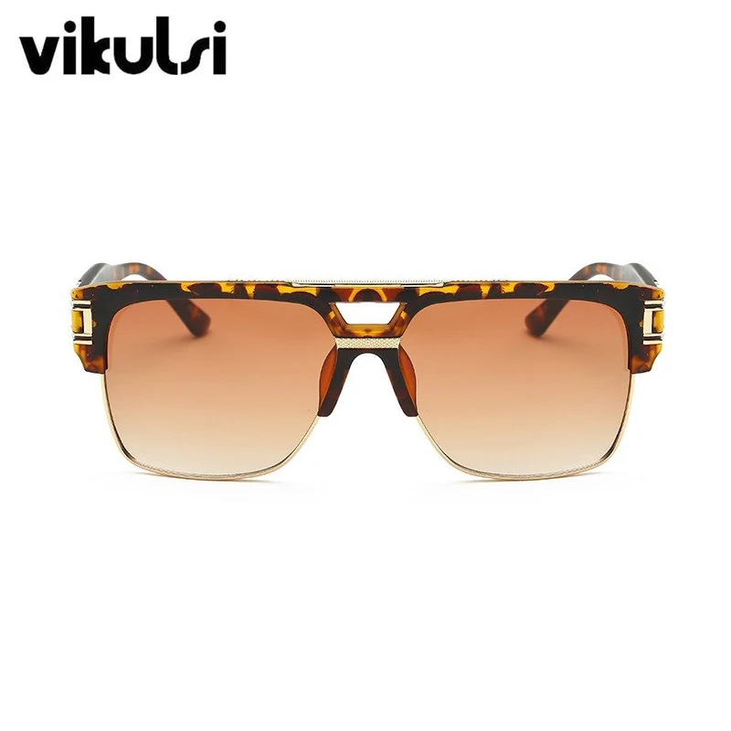 Брендовые дизайнерские негабаритные градиентные солнцезащитные очки для женщин и мужчин, Ретро стиль, стиль хип-хоп, солнцезащитные очки с прозрачными линзами, мужские очки Oculos de sol - Цвет оправы: A801 leopard