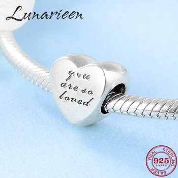 

925 Sterling Silver Heart shape you are so fond of fashion DIY gift beads Fit Original Pandora Charms Bracelets Jewelry making
