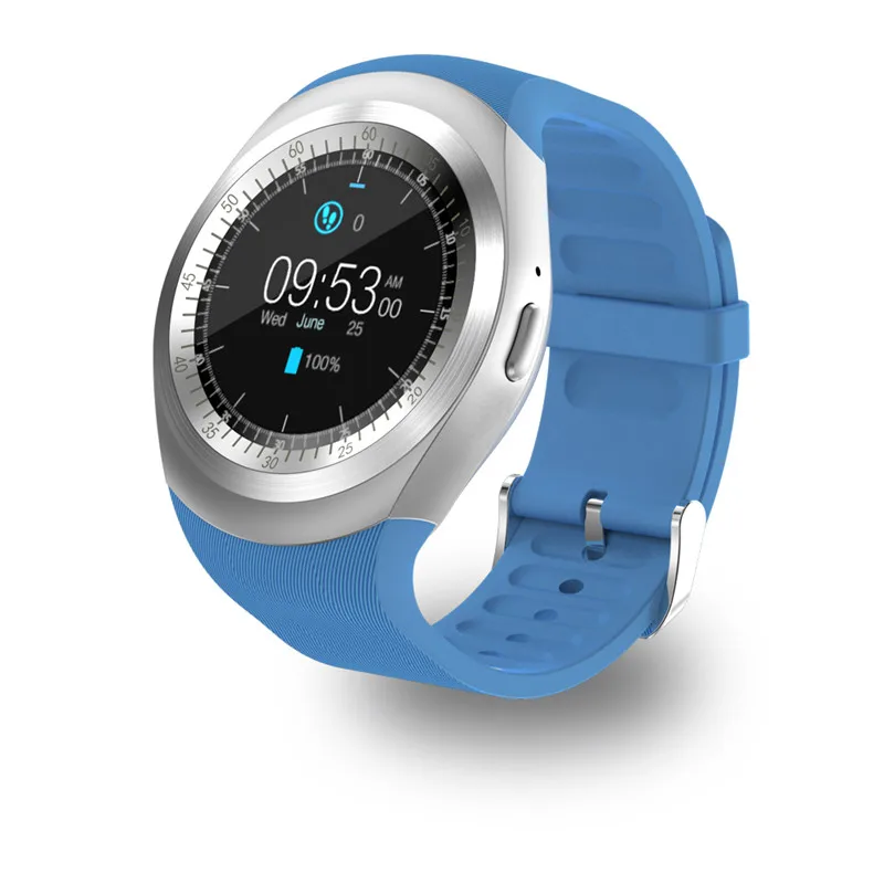 696 Смарт-часы Y1 Relogio Android, умные часы с функцией телефонного звонка, sim-картой, TF, Bluetooth, дистанционным управлением, с камерой для iPhone, для samsung - Цвет: blue