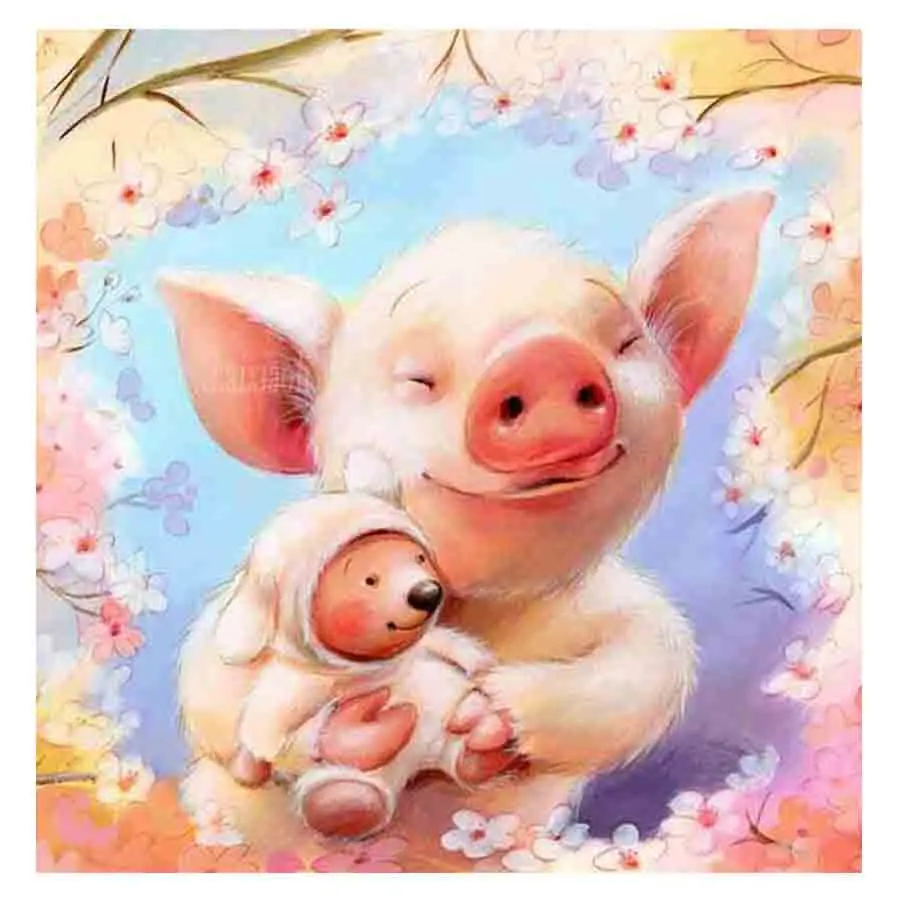 

5D DIY Diamond Painting cute pig full square round stones Diamond Embroidery mosaic beads Cross Stitch Home Decoration painting