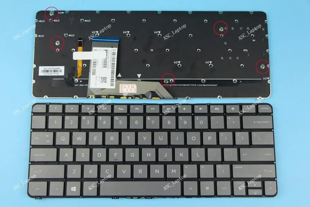 

New US English QWERTY Keyboard for HP Spectre x360 13-4110nd 13-4150nd 13-4159nd Laptop Backlit, Gray Black without Frame