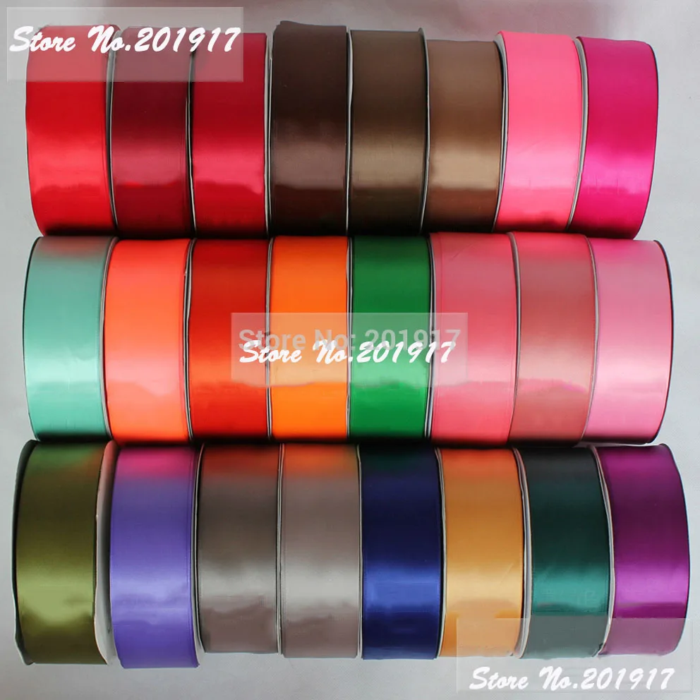 

50mm Matte Polyester Ribbon Satin Ribbon Rope+DIY HairBows Wedding Party Decaration Gift Packing Accessories,100yds/Color/Lot