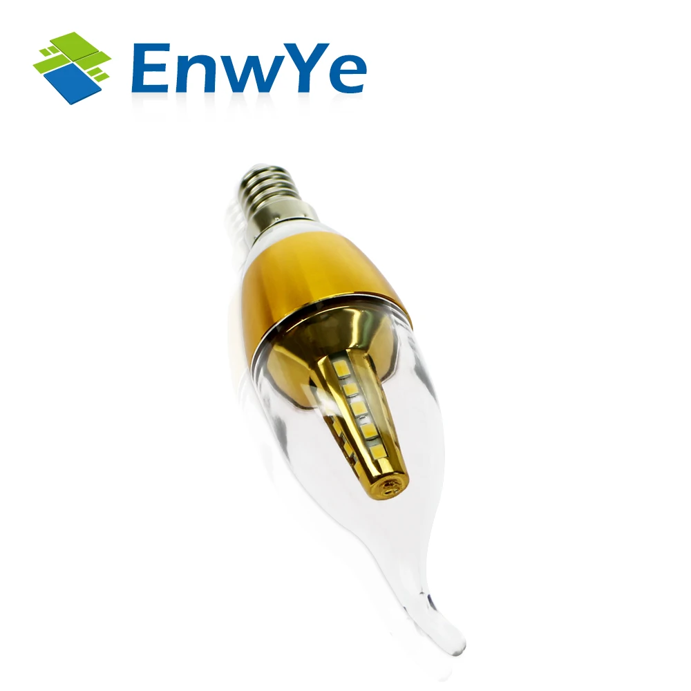 EnwYe 10 шт. E14 Светодиодная свеча Энергосберегающая лампа, светильник для дома, декоративный светильник, светодиодная лампа E14 5 Вт 7 Вт 220 В 230 в 240 В SMD2835