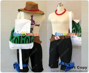 

One Piece Portuguese Ace Cosplay Costume Green Bag Shoes Covers H008