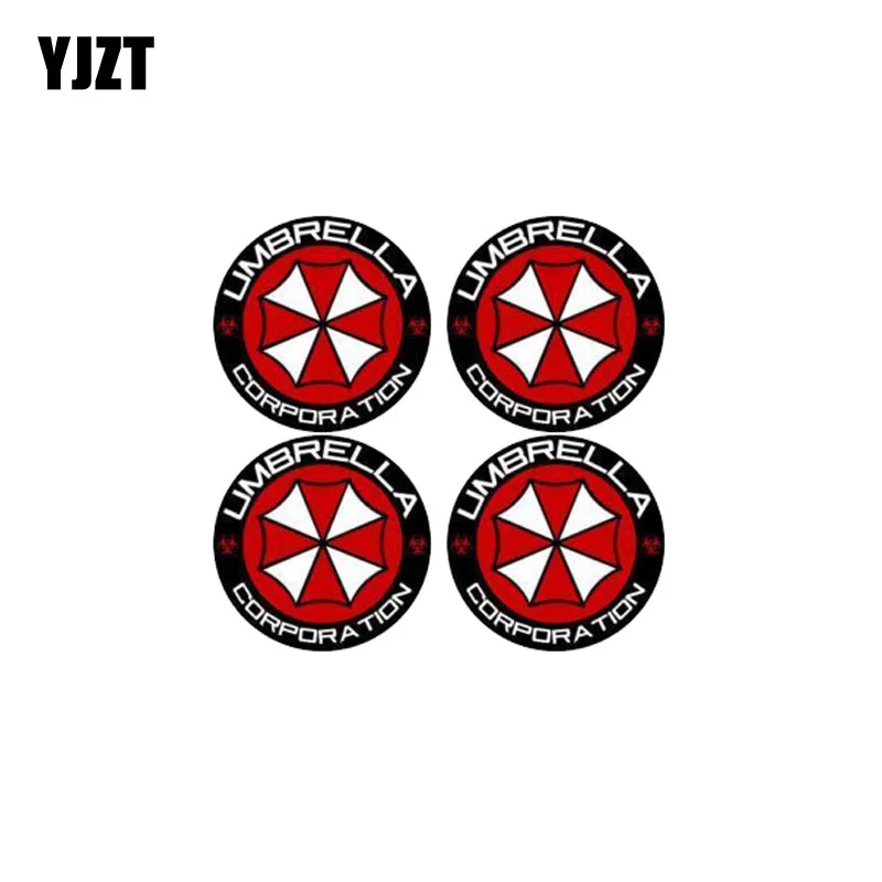 

YJZT 5.4CM*5.4CM 4X Reflective Decal RESIDENT EVIL UMBRELLA CORPORATION Car Sticker Motorcycle Parts C1-7537