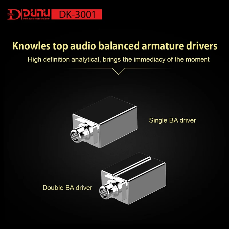 DUNU DK 3001 DK3001 Hi Res Knowles верхний аудио сбалансированный арматурный драйвер 3BA +