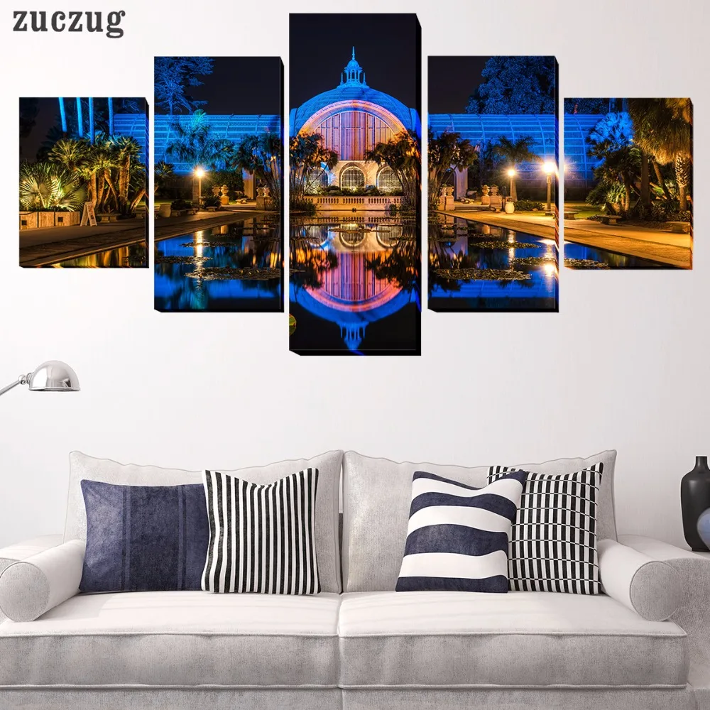 Unframed The Castle Rockery at night 5 piece Wall Art Picture Painting on Canvas Home Decor Paintings for Living Room Paint | Дом и сад