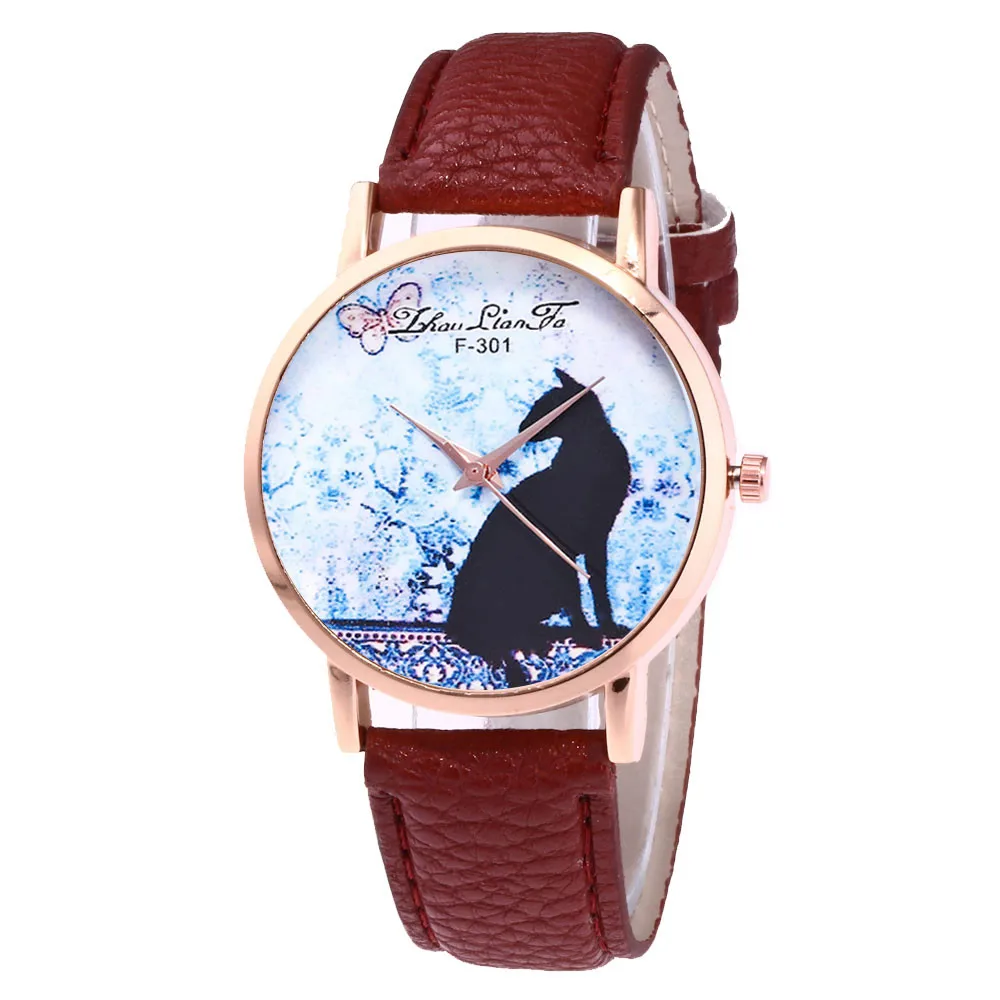 Fashion Casual Cats pattern Dial watches Women Classic Quartz Leather Band Analog Quartz Round Wrist Watch Ladies Fashion Clock Fashion Casual Cats pattern Dial watches Women Classic Quartz Leather Band Analog Quartz Round Wrist Watch Ladies Fashion Clock