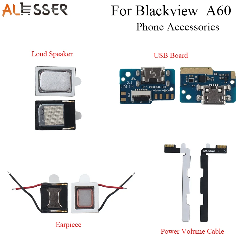 

Alesser For Blackview A60 USB Charge Board Power Volume Cable Fixing Parts For Blackview A60 Loud Speaker Earpiece​ Phone