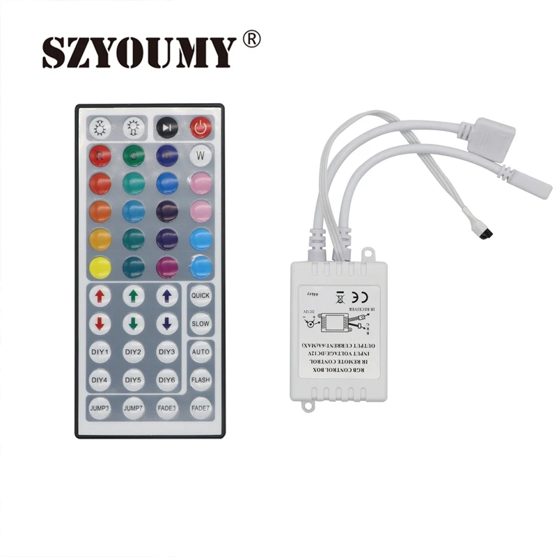 SZYOUMY светодиодный RGB ИК-пульт дистанционного управления DC12V 44 КЛЮЧ Двойной Выход контроллер для светодиодный RGB полосы, можно подключить 2 шт. полосы